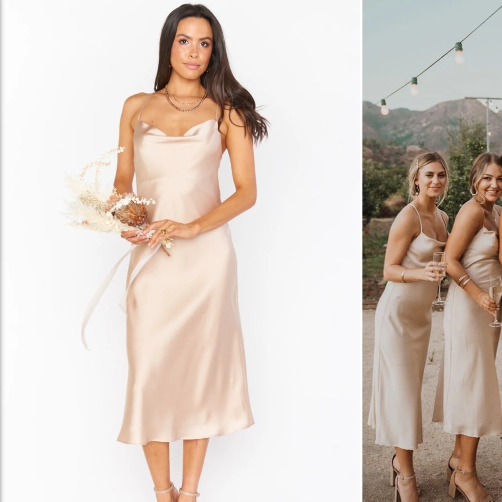 Show Me Your Mumu Champagne Silk Bridesmaid Dress